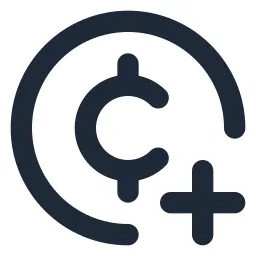 Cent Circle Plus Line Icon