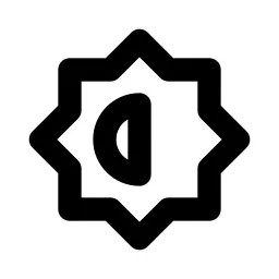 Brightness Half Line Icon