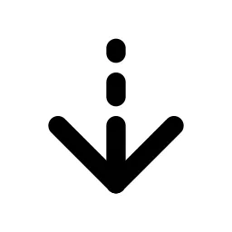 Arrow Down Dashed Line Icon