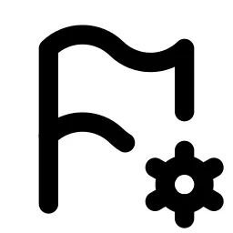 Flag Cog Line Icon