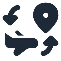 Airplane Swap Location Solid Icon