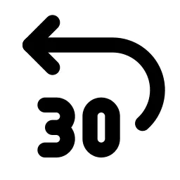 Rewind Backward 30 Line Icon