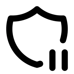 Shield Pause Line Icon