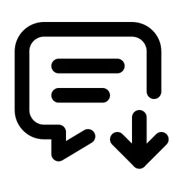 Message Down Line Icon
