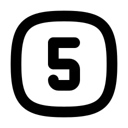 Square Rounded Number 5 Line Icon