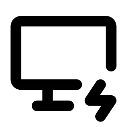 Device Desktop Bolt Line Icon