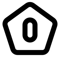 Pentagon Number 0 Line Icon