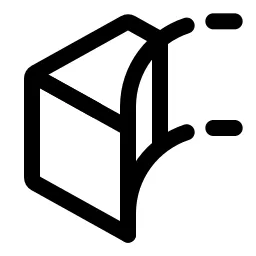 Cube Cut With Curve Icon