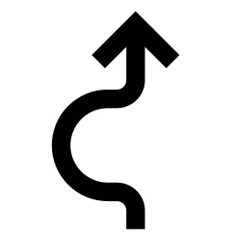 Curve Left Arrow Up Icon