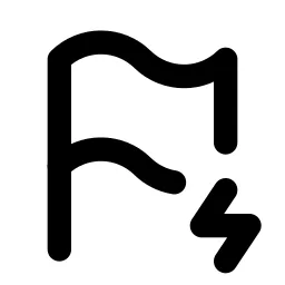 Flag Bolt Line Icon