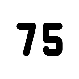 Number 75 Small Line Icon