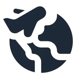 Airplane Earth Solid Icon