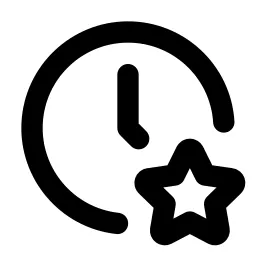 Clock Star Line Icon