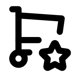 Shopping Cart Star Line Icon