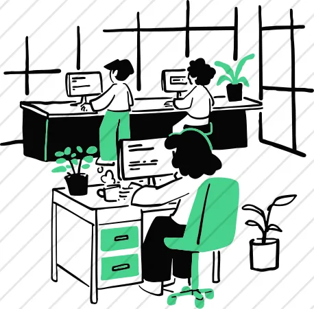Team Desks In Office