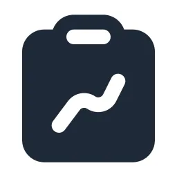Clipboard Chart Line Solid Icon