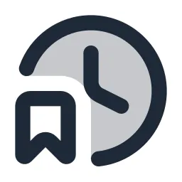 Clock Bookmark Duotone Icon