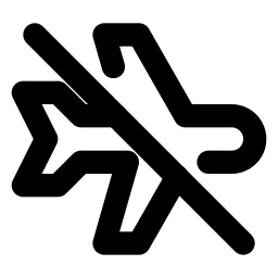 Plane Off Line Icon