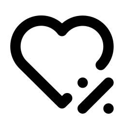 Heart Discount Line Icon
