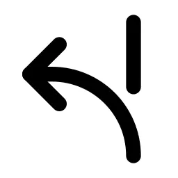 Arrow Ramp Left 2 Line Icon