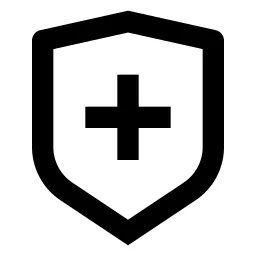 Shield Cross Line Icon
