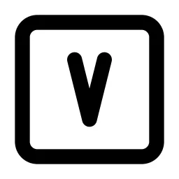 Square Letter V Line Icon