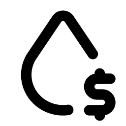Droplet Dollar Line Icon