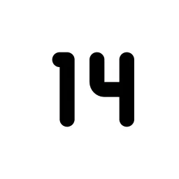 Number 14 Small Line Icon