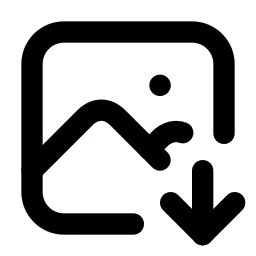 Photo Down Line Icon