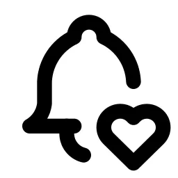 Bell Heart Line Icon