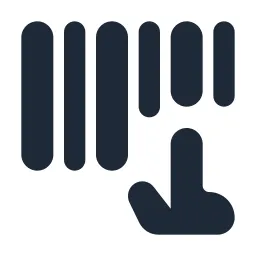 Hand Pointer Barcode Solid Icon