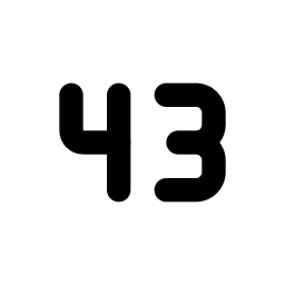 Number 43 Small Line Icon