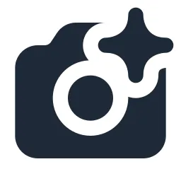 Camera Sparkle Solid Icon