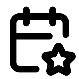 Calendar Star Line Icon