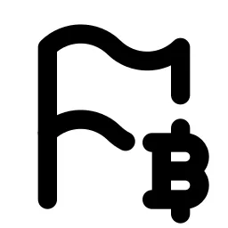 Flag Bitcoin Line Icon