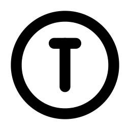 Circle Letter T Line Icon