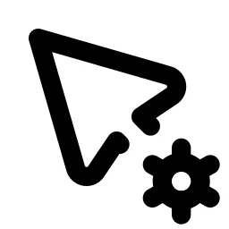Pointer Cog Line Icon