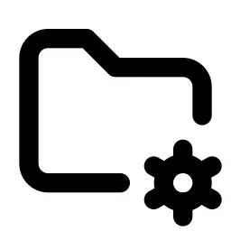 Folder Cog Line Icon