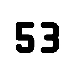 Number 53 Small Line Icon