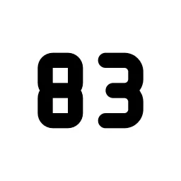Number 83 Small Line Icon