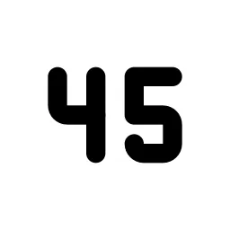 Number 45 Small Line Icon
