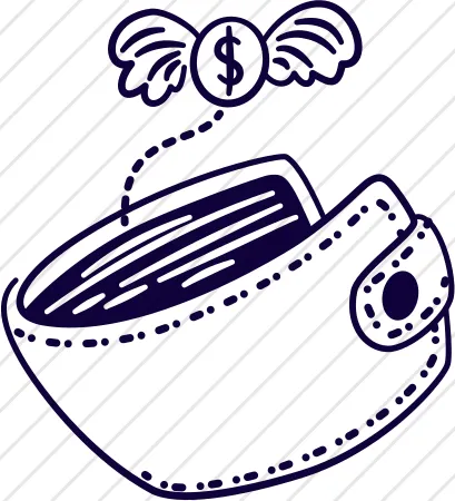 Wallet with Money Flying Out