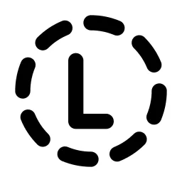 Circle Dashed Letter L Line Icon