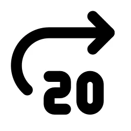 Rewind Forward 20 Line Icon