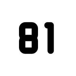 Number 81 Small Line Icon