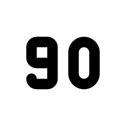 Number 90 Small Line Icon