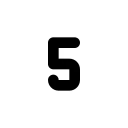 Number 5 Small Line Icon