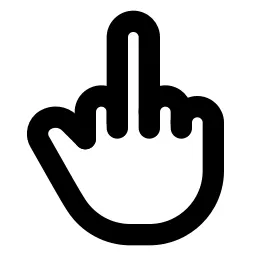 Hand Middle Finger Line Icon