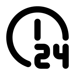 Clock 24 Line Icon