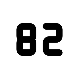 Number 82 Small Line Icon